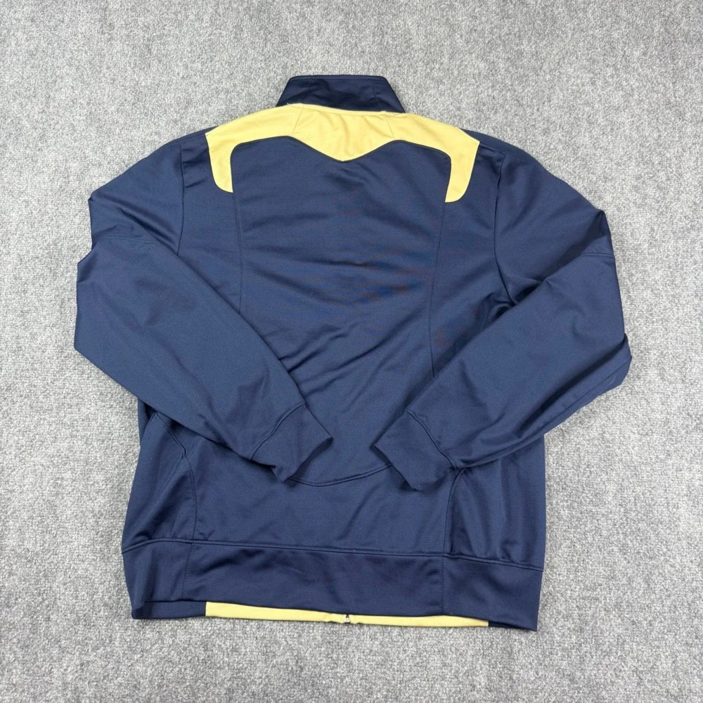 Notre Dame Adidas Track Jacket Mens Large Gold Navy Fighting Irish Climalite Zip